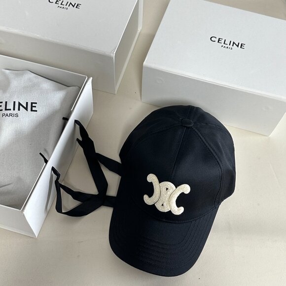 Celine black Cap with Cream Logo - Picture 4 of 7